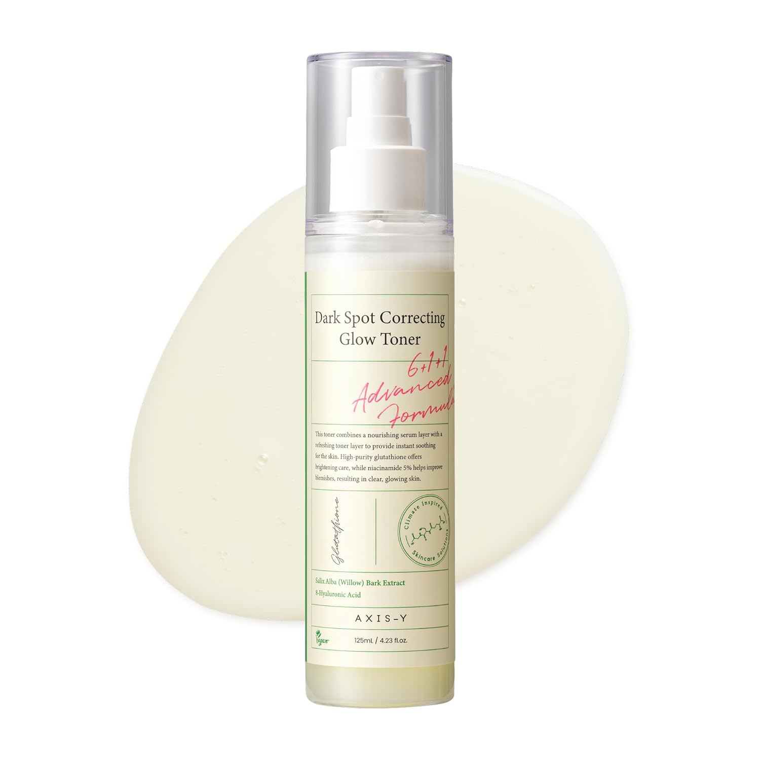 AXIS-Y Glow Toner Against Pigment Spots 125 ml - Brightening & Hydrating with 5% Niacinamide & Hyaluronic Acid - Vegan Korean Skin Care Face Toner