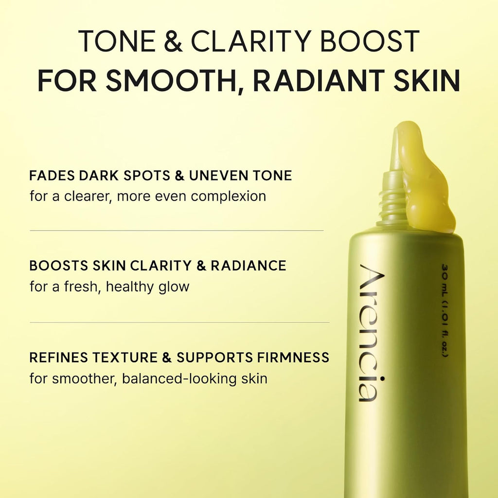 Arencia Vitamin C Booster Shot Serum with Glutathione, Niacinamide and Vitamin E for Dark Spot Care, Fine Lines & Wrinkles, Glass Skin, Korean Skincare 30ml/1.01 fl.oz