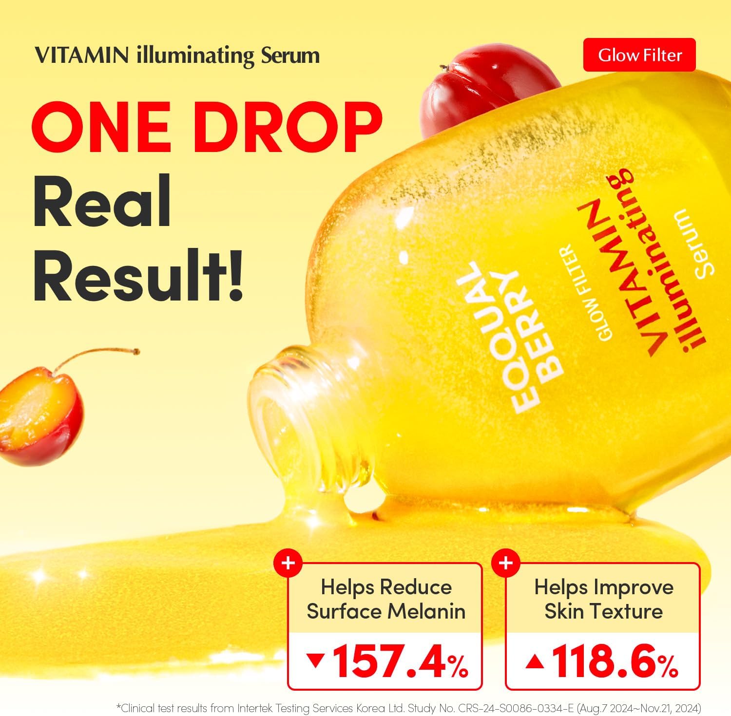 EQQUALBERRY Vitamin Illuminating Serum 30 ml – Vitamin C & Niacinamide Face Serum with Arbutin, Ceramides & Hyaluronic Acid, Hydrating Radiance-Support