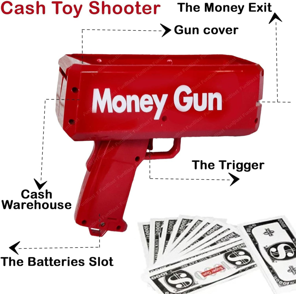 SF-SCODE Money Gun Cash Gun Super Gun Spray Gun Dollar Gun Cash Toy Shooter Toy Gun, Cash Cannon Money Gun for Wedding, Parties and Fun