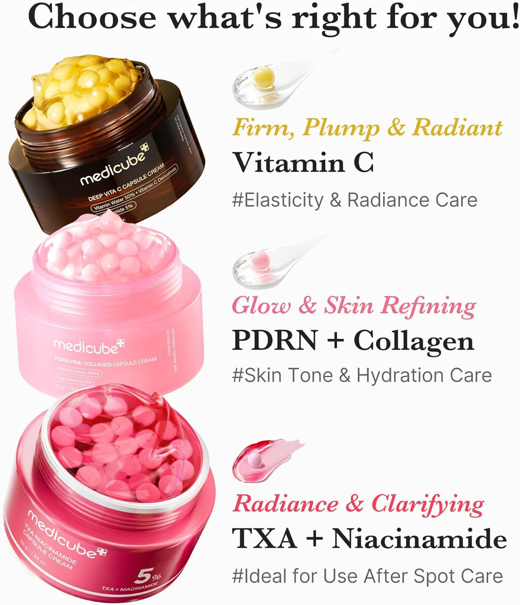 Medicube Capsule Cream with Deep Vitamin C | Liposome Vitamin C Golden Capsule for Uneven & Dull Skin | Radiance & Firm-Looking Skin | Hydrating Glow Gel Texture | Korean Skincare, 1.94 oz