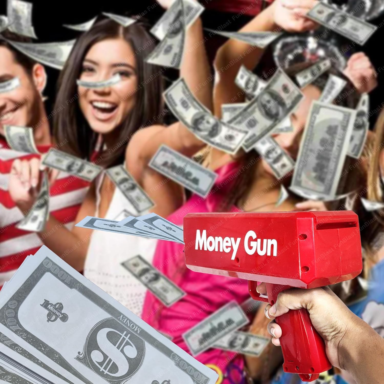 SF-SCODE Money Gun Cash Gun Super Gun Spray Gun Dollar Gun Cash Toy Shooter Toy Gun, Cash Cannon Money Gun for Wedding, Parties and Fun