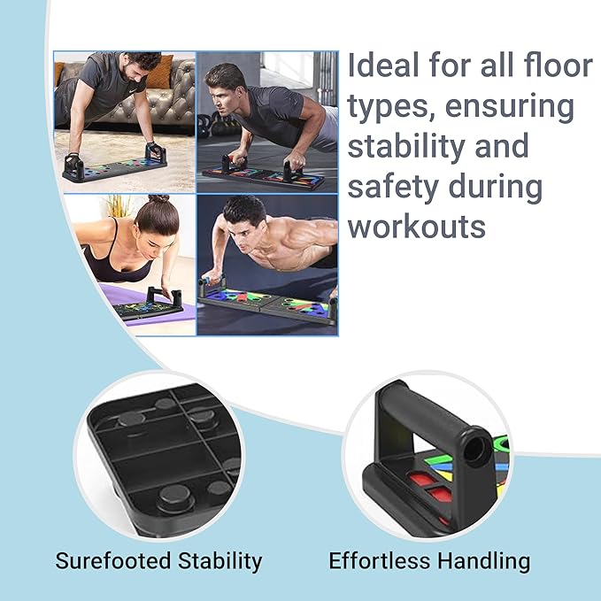 BixBin Push Up Board Foldable 14 in 1 Press Up Boards