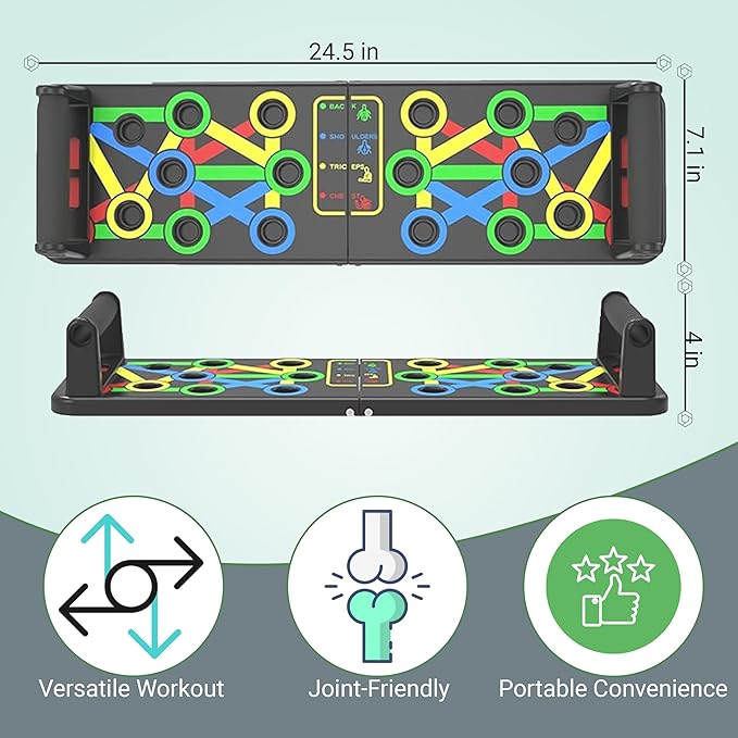BixBin Push Up Board Foldable 14 in 1 Press Up Boards